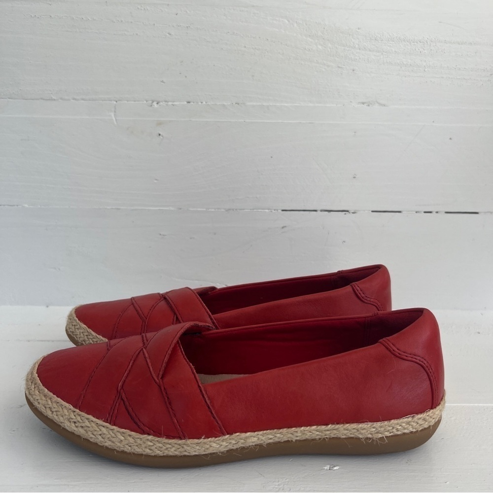 Clarks Collection Red Slip On Espadrilles Women's 5.5 M Flats 261344764030